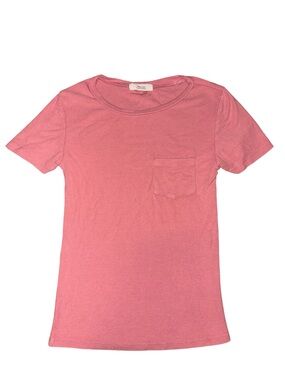 Active USA Pink Short Sleeve Ribbed Pocket Tee